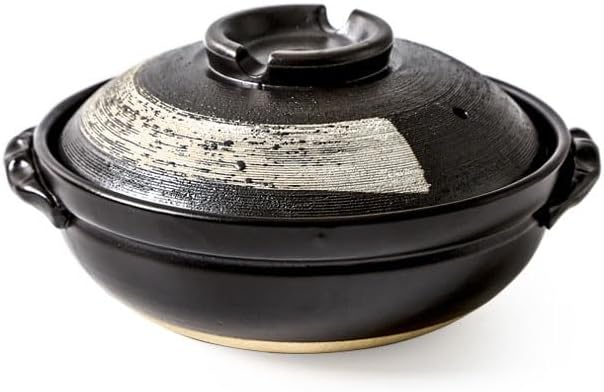 Donabe Rice Cooker and Claypot Cooking Pot Japanese Donabe Ceramic Casserole 2800ml Korean Stone Pot with Lid Dolsot Pot for Sizzling Meals Stoneware Clay Nabe Pot for Stovetop Stew1700MLB