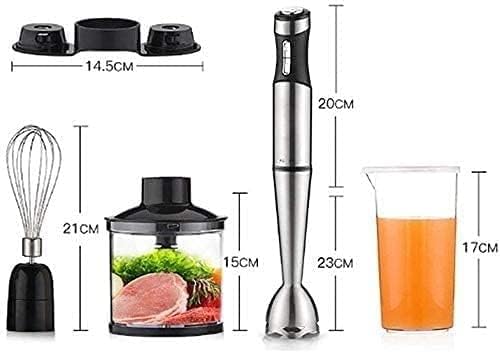 Hand Blender Handheld Energy Saving 4-in-1 Stick Blender with Whisk Egg&ampCream Beater Mearsuring Mug Milk Frother Emulsion Mixer for Smoothies Purée