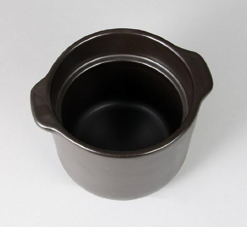 Sento Senga Pottery Seracook Microwave Rice Cooker (Double Lid) Black Glaze (1.5 Cups) 10-05