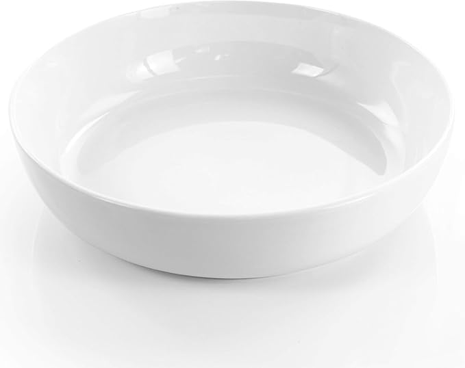 18 Piece White Porcelain Dinnerware Set – Round Plates Bowls Mugs &amp Serving Bowls for 4 Microwave &amp Dishwasher Safe Elegant Glossy Finish Tableware Set