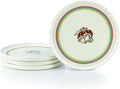 Everything Kitchens Modern Flat 16-Piece Dinnerware Set | Peace &amp Love (Lunch Plates (Set of 4)) Multicolor