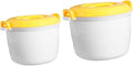 Healifty 2-Piece Microwave Rice Cooker Set Food-Grade Plastic Multi-Functional Steamer for Cooking Rice and Vegetables Portable Lunch Containers for Home and Travel