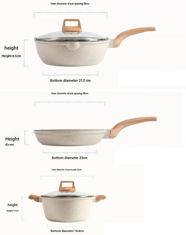 Easy to clean Flat Bottomed Pan Is Household Cooking Cookware Set Tourmaline Non Stick Kitchen