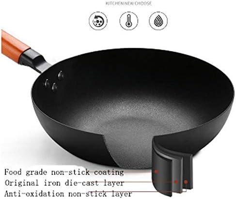 Cookware 3 PC Household Iron Pot Cooking Soup Pot Sturdy Fine Iron Pot Uncoated Non-Stick Cookware for Store Camping Kitchen Home