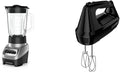 BLACK+DECKER PowerCrush Multi-Function Blender with 6-Cup Glass Jar 4 Speed Settings Silver &amp 6-Speed Hand Mixer with 5 Attachments &amp Storage Case MX3200B