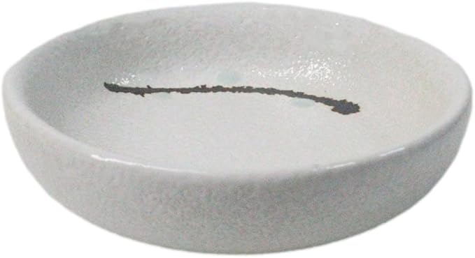Ebros Gift Modern Yukino Hana Snow Flowers Ceramic Dinnerware Serveware Kitchenware Set Oriental Asian Restaurant Supply (Pack Of 6 Round Condiment Sauce Dishes 1.5oz)