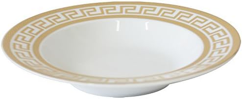 Vintage Gold 40 piece Dinnerware Dish Serving Set 'Greek Key Gold' - HQ Fine China Tableware Service for 8