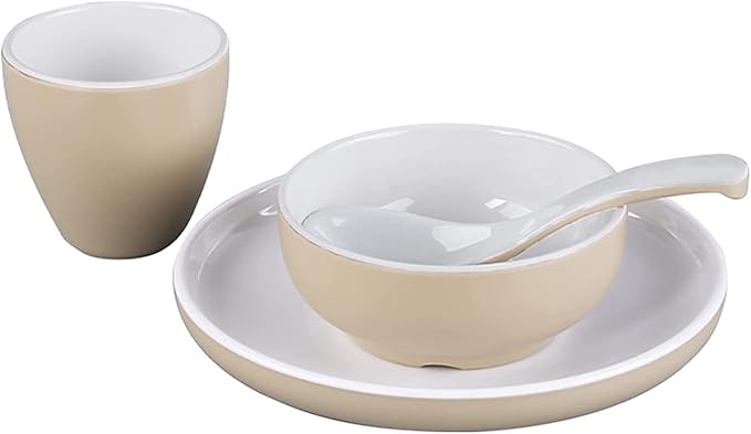 Dinnerware Sets - Luxury Gift Dishes Service Set Dinnerware Sets Tableware Setting Set Hotel Restaurant Four-Piece Restaurant Commercial Imitation Porcelain Dishes(B)