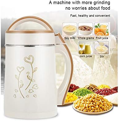 Soymilk Machine Household Soyabean Milk Maker Stainless Steel Filter-Free Heating Soy Beans Milk Juicer Grain Grinding(E)