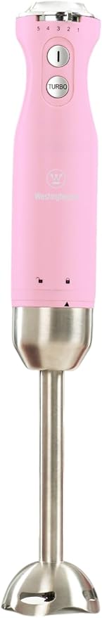 Westinghouse Hand Blender - 5-Speed Immersion Blender with Turbo Function Stainless Steel Blades &amp Rod 500W Power Detachable Easy Clean Design Best for Smoothies &amp Soups - Retro Appliance