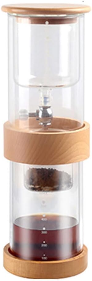 Iced drip coffee maker with Adjustable valve for Home Office 16.9oz Cold Brew Drip Tower Coffee Makers with Filter Fits Most Coffee Pots