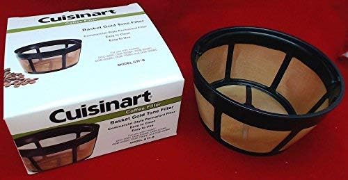 Cuisinart Coffee Maker 12 Cup Programmable Drip DCC-3000P1 Black &amp GTF-B Gold Tone Coffee Filter Basket Burr Mill