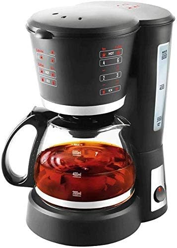 Coffee Machine Filter Coffee Machine0.6L Capacity Coffee Maker Producing Up to 5 CupsAnti-Drip SystemPermanent Reusable FilterBlackCompatible with Espresso Cooker
