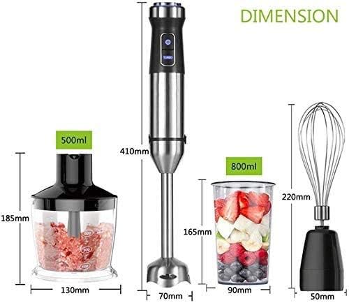 1100 Watt Multi-Speed Immersion Hand Blender 4-in-1 Multi-Purpose Handheld Blenderwith 500ml Food Grinder 800ml Container Egg Whisk Smoothies Sauces and Soups - Multi-Purpose