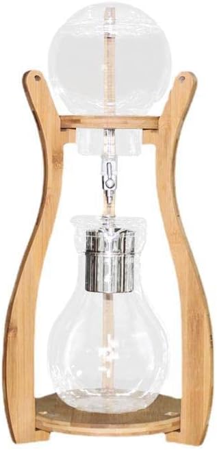 Ice Drip Coffee Pot Bamboo Large-capacity Ice-brewed Fresh Brewing Pot Household Commercial Glass Drip-type Cold Brew Coffee Machine 6 Servings