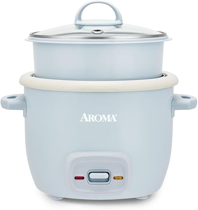 4-Cup Rice Cooker &amp Food Steamer with Nonstick Ceramic &amp Pop-Up Steam Tray (Renewed)