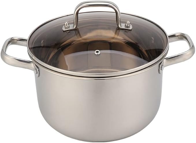 JSEIAJB 304 Stainless Steel Cookware Set 12 Piece Cookware Set Pots And Pans With Glass Lid Kitchen Cookware