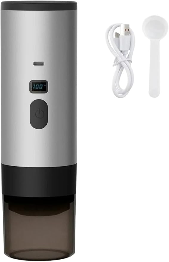2025 New Portable Capsule Coffee MakerHigh Pressure Extraction Wireless Heating Long Battery Life Touch Screen Barista Function Compact Design(Grey No bracket)