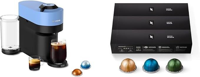 Nespresso Vertuo Pop+ Coffee and Espresso Machine by De'Longhi Pacific Blue Capsules Vertuo Line