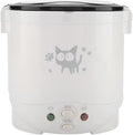 Mini Rice Cooker 12v Electric Lunch Box Portable Travel Cooker for Car Multifunctional Electric Food Steamer Fast Cooking Fully Automatic Non Stick Pot for Travel Camping (White)