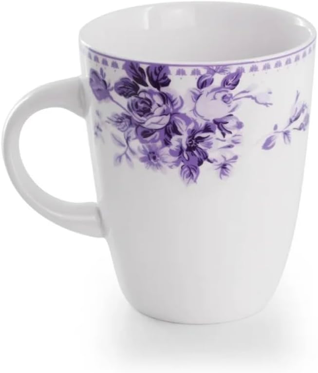 Traditional Purple Rose 16 Piece Stoneware Dinnerware Set (Purple)