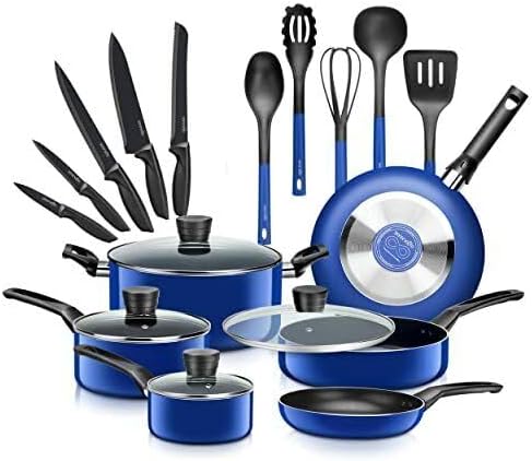 FOLIAGE for SereneLife 20-Piece Set Kitchenware Pots &amp Pans Basic Kitchen Set