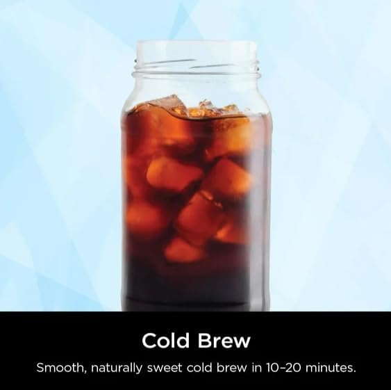 Niinja Hot Iced Coffee Maker Single Serve to 10 Cup Carafe Drip Rapid Cold Brew Versatile Brewing Smart Water System Color Black (CM 360)