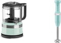 KitchenAid KFC3516IC 3.5 Cup Food Chopper Ice &amp Variable Speed Corded Hand Blender - KHBV53