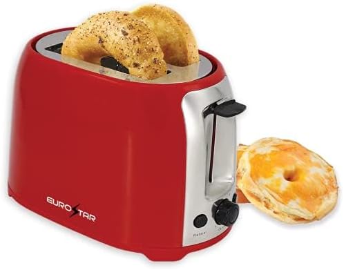 EUROSTAR ET751R 2-Slice Cool Touch Wide-Slot Toaster Red