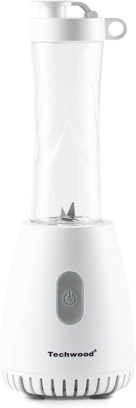 Techwood Personal Blender with Stainless Steel Blades Fruit Juicer Single-Button Operation for Smoothies Shakes and Soups