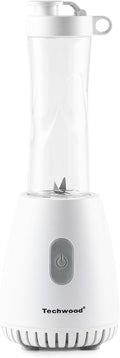 Techwood Personal Blender with Stainless Steel Blades Fruit Juicer Single-Button Operation for Smoothies Shakes and Soups