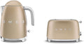Smeg Electric Kettle Matte Champagne &amp 2-Slice Toaster Matte Champagne