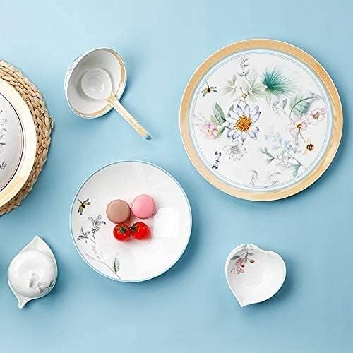 Dinnerware Sets - Luxury Gift Dishes Service Set 40pieces Chinese Style Bone China Tableware Set for 8 Dinnerware Set with Bowl Soup Plates Salad Plates High Bowls