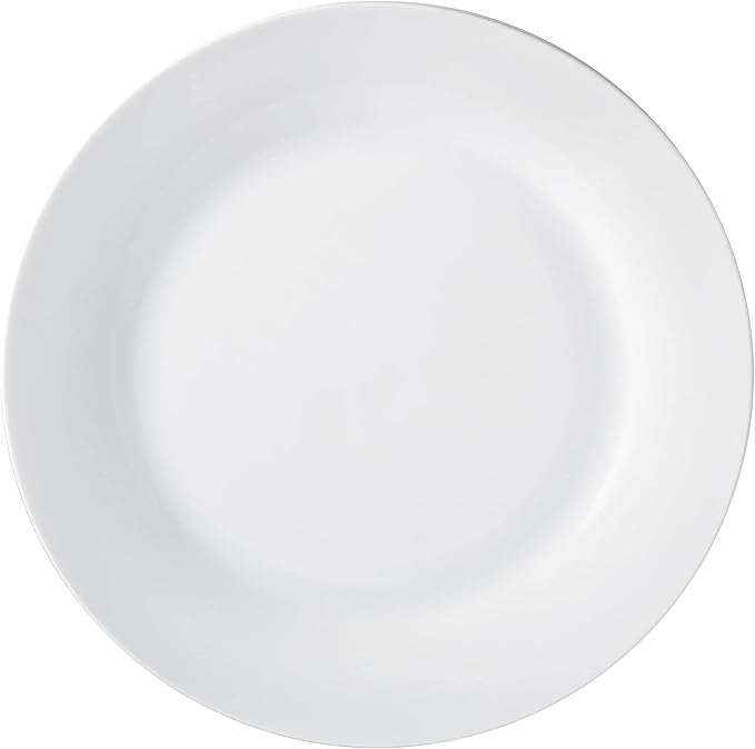 Unknown1 Dinnerware Set 12pcs Plain White Round Rim Aspen 12 X 15 Solid Modern Contemporary Porcelain 12 Piece Microwave Safe