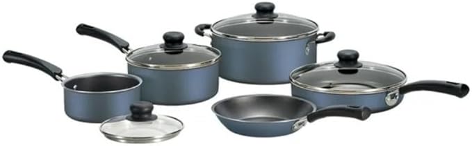 9-Piece Non-stick Cookware Set Blue - Vibrant Color with Premium Non-stick Coating Easy Clean &amp Safe Cooking