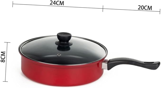 3pcs Non-stick Cooking Set Frying Pan Soup Pot Milk Pan for Cooking and Daily Use Versatile Kitchen Utensils Red for Induction and Gas Stoves