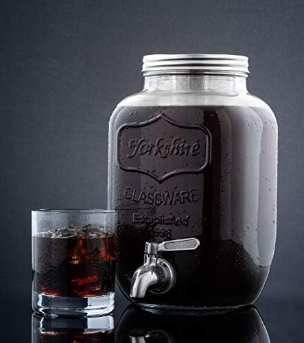 Original Grind Coffee Co.1 Gallon Cold Brew Coffee MakerEasy Pour Stainless Steel Spigot TapExtra Thick Glass Pitcher Brewing System Iced Coffee MakerRefrigerator Safe Storage
