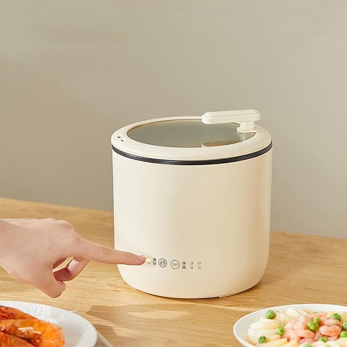 Mini Rice Steamer 220V Dorm Cn Maker Low Power Student Pot Porridge Cooker Household Congee Rice Cooker for Oven Cooker Rice Cookers (Beige)
