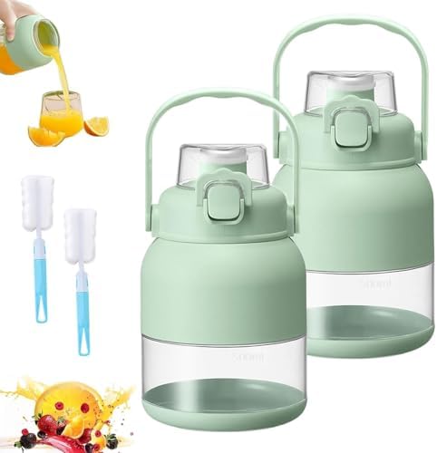 Geoet 28 Oz Electric Citrus Juicer &amp Portable Blender Cup - Multifunctional Rechargeable Juice Press Bottle with Straw &amp 2 Lids for Smoothies &amp Shakes (2pcs)