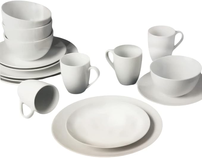 The Season Essentials White Ceramic Dinnerware Set - 16 Piece