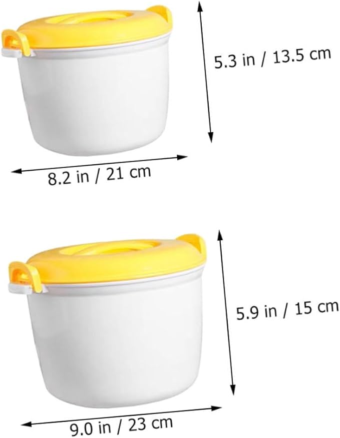 2pcs Microwave Rice Cooker Set Cup Capacity Easy to Use for Home Office Travel