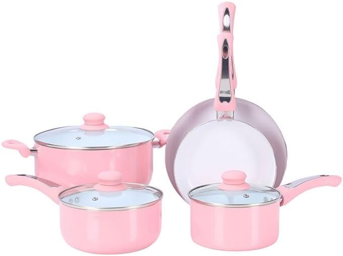 Macaron Color Aluminum Alloy Non Stick Cookware Set Compatible With All Cooktops