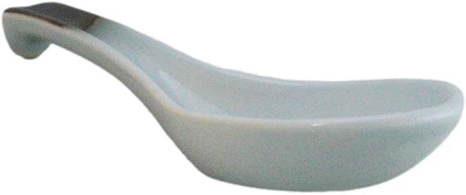 Ebros Gift Blue Sky Stars Artistic Seikai Porcelain Collection Dinnerware Serveware Kitchenware Set Asian Japanese Dining Restaurant Supply (Pack of 6 Asian Soup Spoons With Hook)