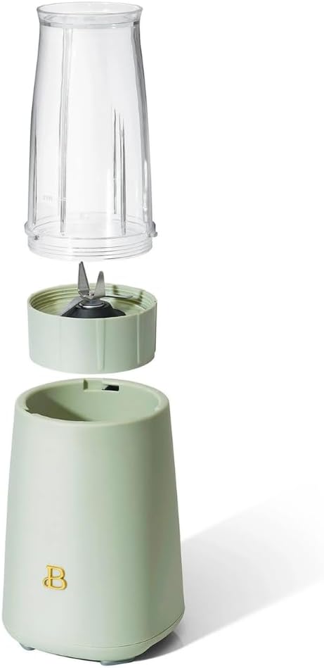 Personal Blender 12-Piece Set 240W Motor Emulsifying Stainless Steel Blade System 16oz Travel Cup with Straw BPA-Free Dishwasher Safe Jars (Sage Green)