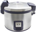 TrueCraftware- 30 Cup Electric Rice Warmer Stainless Steel Hinged Lid Non-Stick Aluminum Inner Pot with Plastic White Rice Spoon - Makes Soups Stews Grains Hot Cereals Commercial Rice Cooker Warmer