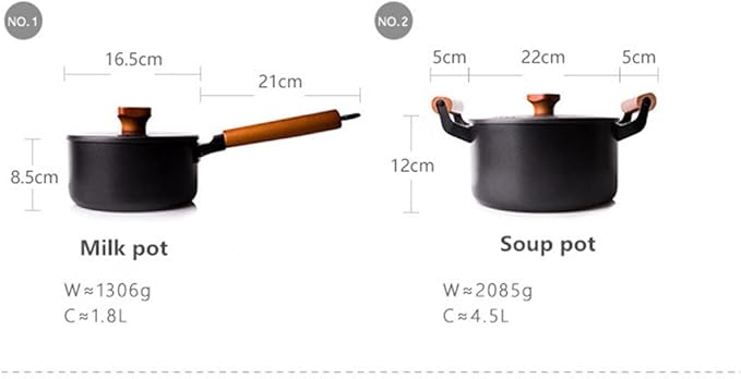 Cookware Set 7 Piece Cast Iron Pot Household Uncoated Pan Non-Stick Induction Set Suitable For Kitchenware Feature: