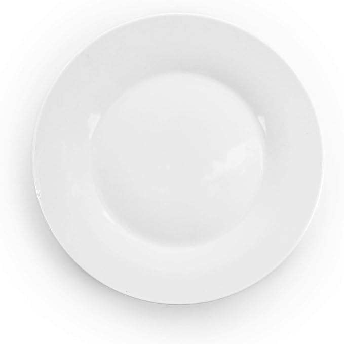 18 Piece White Porcelain Dinnerware Set – Round Plates Bowls Mugs &amp Serving Bowls for 4 Microwave &amp Dishwasher Safe Elegant Glossy Finish Tableware Set