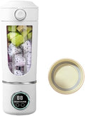 Portable juicer small rechargeable juicer multifunctional juicing cup household crushed ice juicing cup USB charging (White)