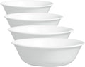 Corelle Vitrelle 4-Pieces 18-Oz Soup/Cereal Bowls Chip &amp Crack Resistant Glass Dinnerware Set BowlsWinter Frost White(Pack of 4)