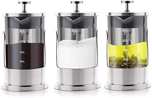 French Press Coffee/Tea Maker Single Small Espresso Press with Stainless Steel Filter High Borosilicate Carafe Durable Bamboo Handle Coffee Maker